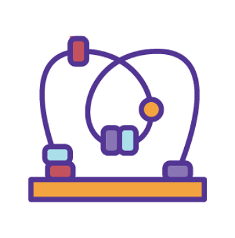 Icon of a colorful bead maze toy, symbolizing physical child development and early learning.